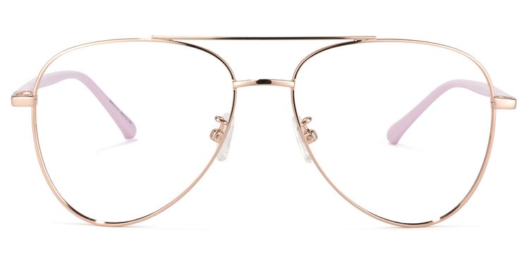 Paige Rose-Gold Aviator Glasses