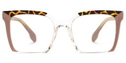 Misty Brown Square Glasses0