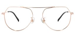 Ewan Geometric Rose-Gold Glasses0