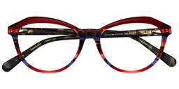 Lucia Cateye Blue-Red Glasses1