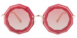 Princess Geometric Red Sunglasses0