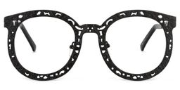 Brody Round Black Glasses0