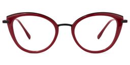 Faryn Cateye Dark-Red Glasses0