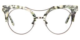 Madeline Cat Eye Green Glasses0