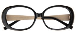 Lzefia Oval Black Glasses1