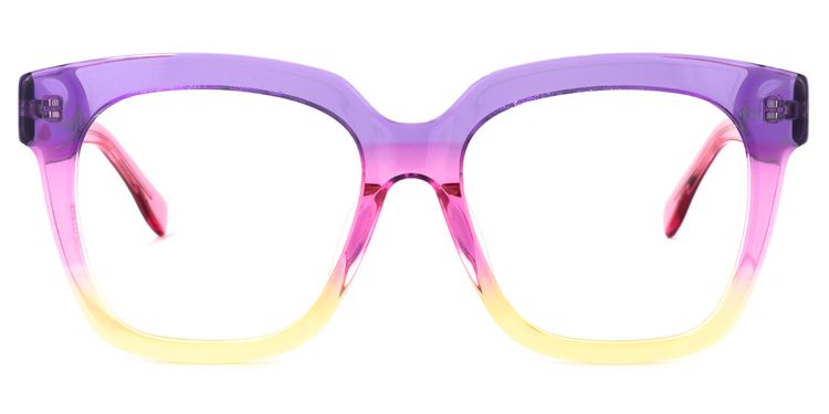 Xion Square Pink-Yellow Glasses