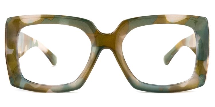Yael Olive Square Glasses
