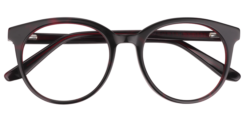 Round Red-Floral Glasses | Zeelool Eyeglasses1