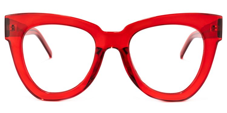Yaser Geometric Red Glasses