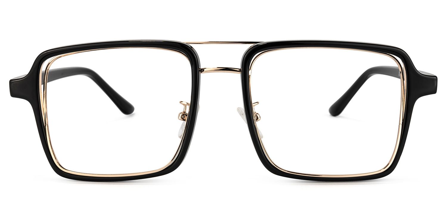Aviator Black-Gold Glasses | Zeelool Eyewear0