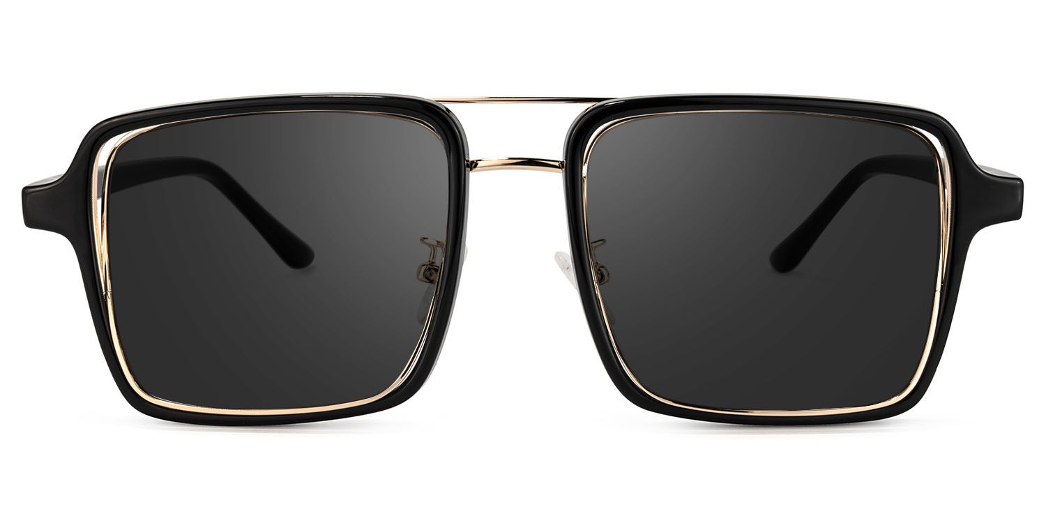 Nellie Black-Gold Aviator Sunglasses to Frame Your Face | ZEELOOL0