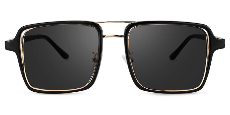 Nellie Black-Gold Aviator Sunglasses