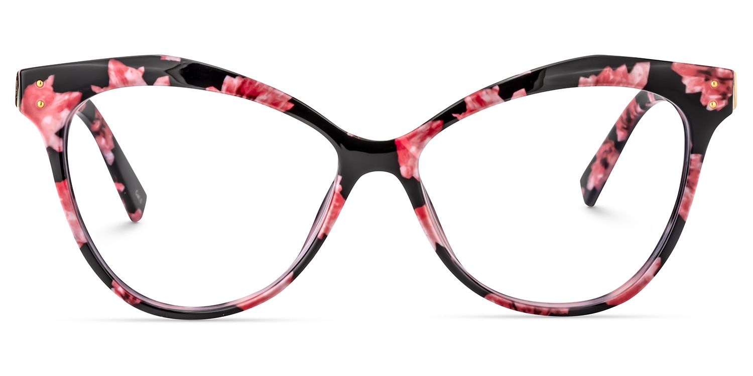Cateye Pink Floral Glasses | Zeelool Glasses0