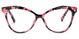 Saul Cateye Pink Floral Glasses0