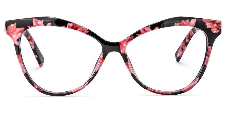 Saul Cateye Pink Floral Glasses