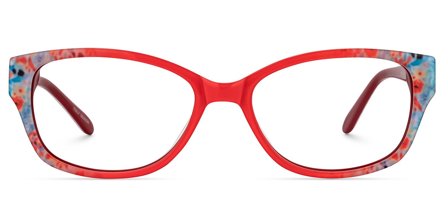 Rectangle Red Glasses | Zeelool Glasses0