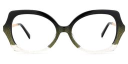 Sugarplum Geometric Black-Green Glasses0