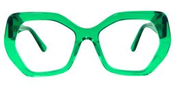 Vickie Geometric Green Glasses0
