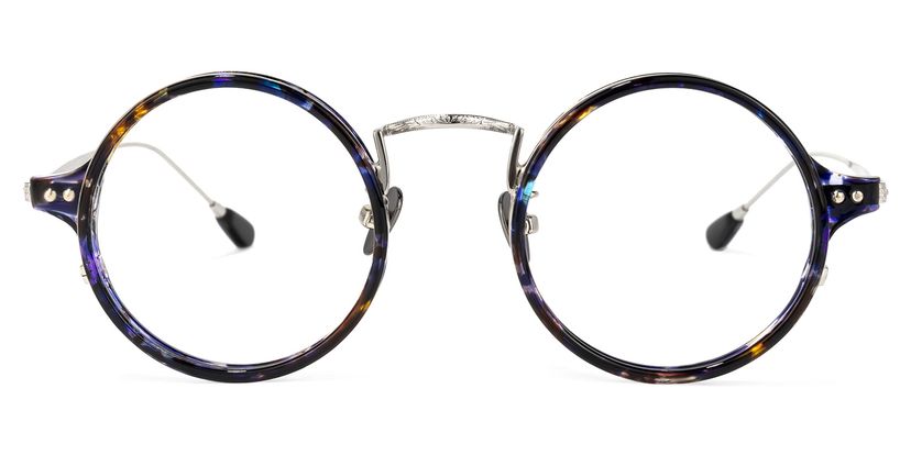 Ortiz Round Blue-Floral Glasses
