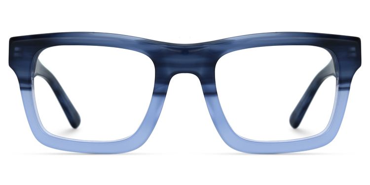 Riley Rectangle Blue Glasses
