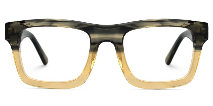 Riley Rectangle Cameo-Green Glasses