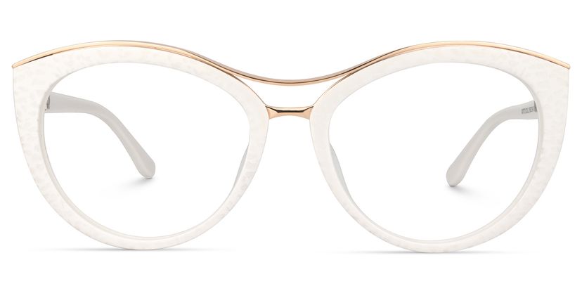 Carol Cateye White Glasses