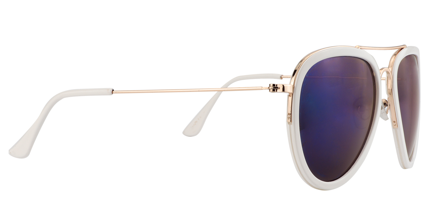Aviator White Sunglasses | Zeelool Sunglasses4