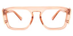 Makayla Square Orange Glasses0