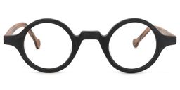 Arale Round Black Glasses0