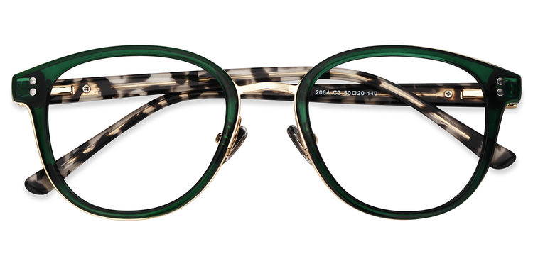 Matthew Round Green Glasses