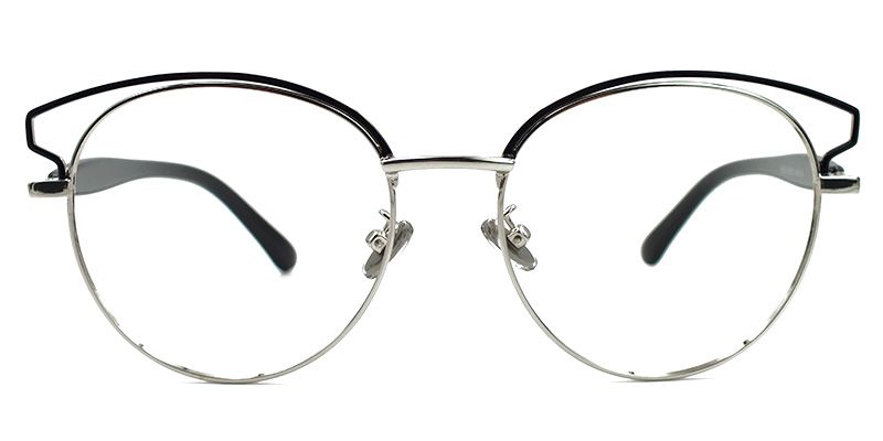 Cateye Black/Silver Glasses | Zeelool Glasses0