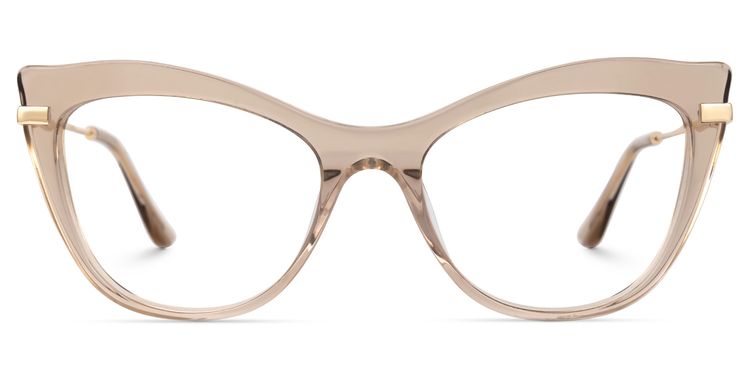 Indira Beige Cat eye Glasses