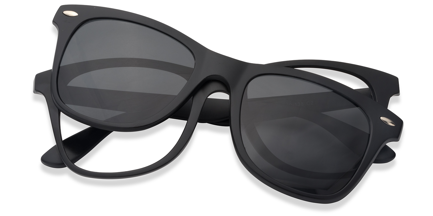 Cilp-on Black Glasses | Zeelool Glasses2