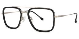 Nayeli Black-Silver Aviator Glasses1