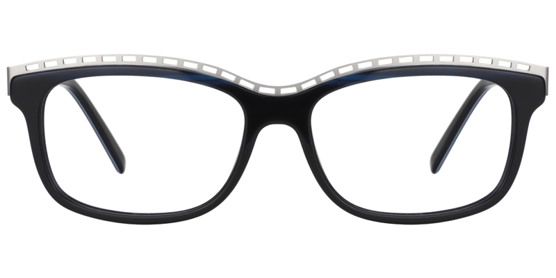 Rectangle Dark Blue Glasses0
