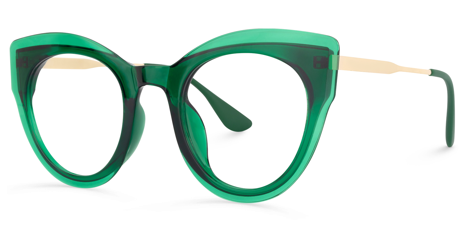Cat Eye Dark Green Glasses | Zeelool Glasses2