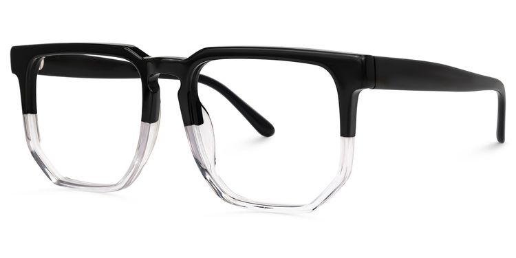 Matherne Black-Clear Square Glasses