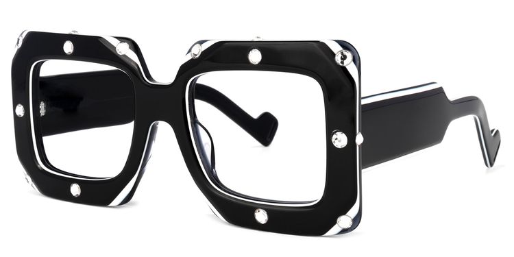 Yuri Square Black Glasses