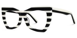 Bernita Black-White Geometric Glasses2