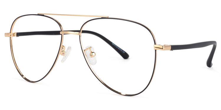 Paige Aviator Black-Gold Glasses