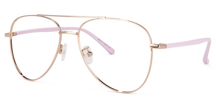 Paige Rose-Gold Aviator Glasses