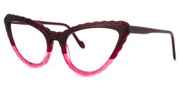 Presley Cateye Dark-Red Glasses1