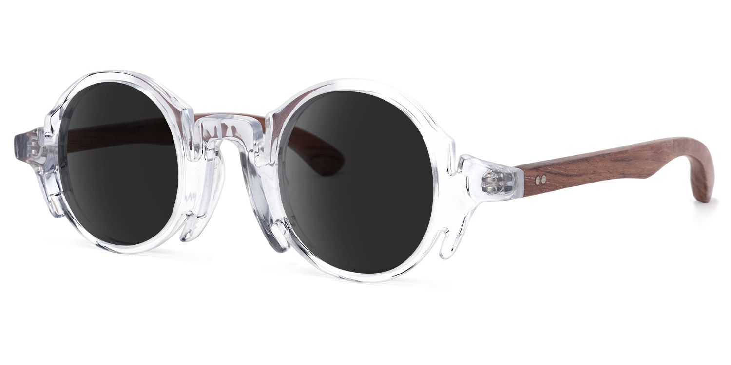 Charlie Round Style Clear Frame Sunglasses | ZEELOOL1