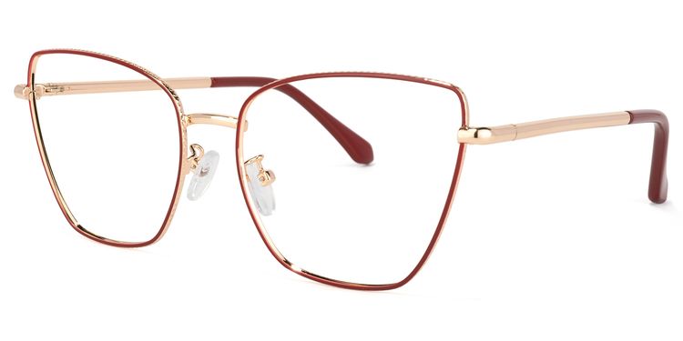 Qasim Cateye Red Glasses