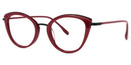 Faryn Cateye Dark-Red Glasses1