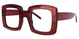 Quincey Square Dark-Red Glasses1