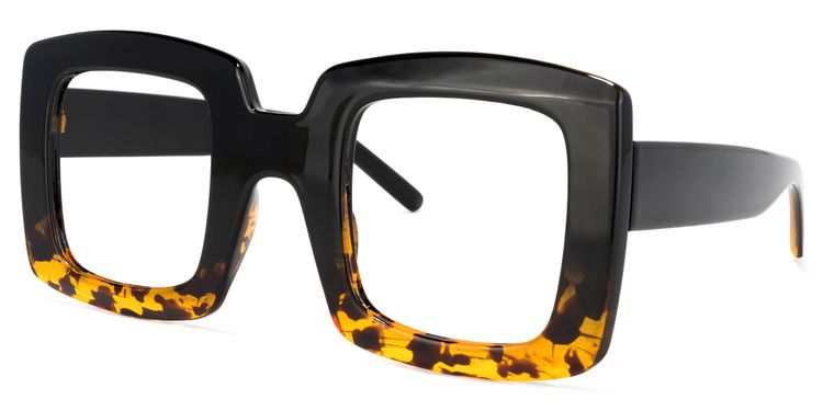 Quincey Square Black Glasses