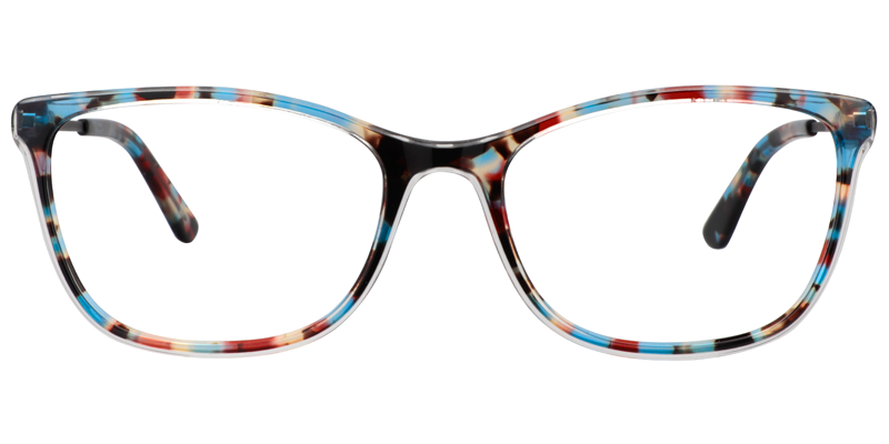Rectangle Blue-Red Glasses | Zeelool Eyeglasses0