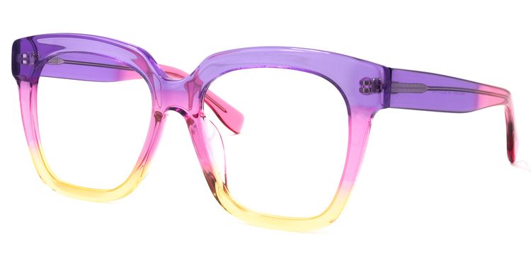 Xion Square Pink-Yellow Glasses