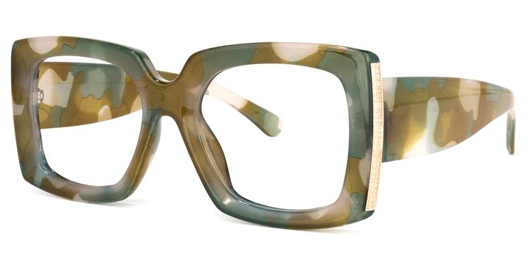 Yael Olive Square Glasses